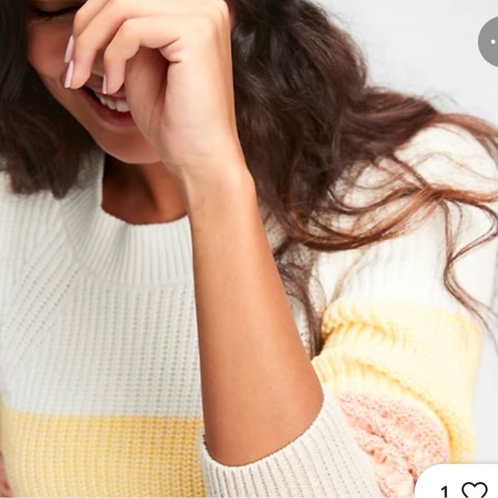 Gap white, yellow and orange color block sweater in good condition! - Picture 7 of 8